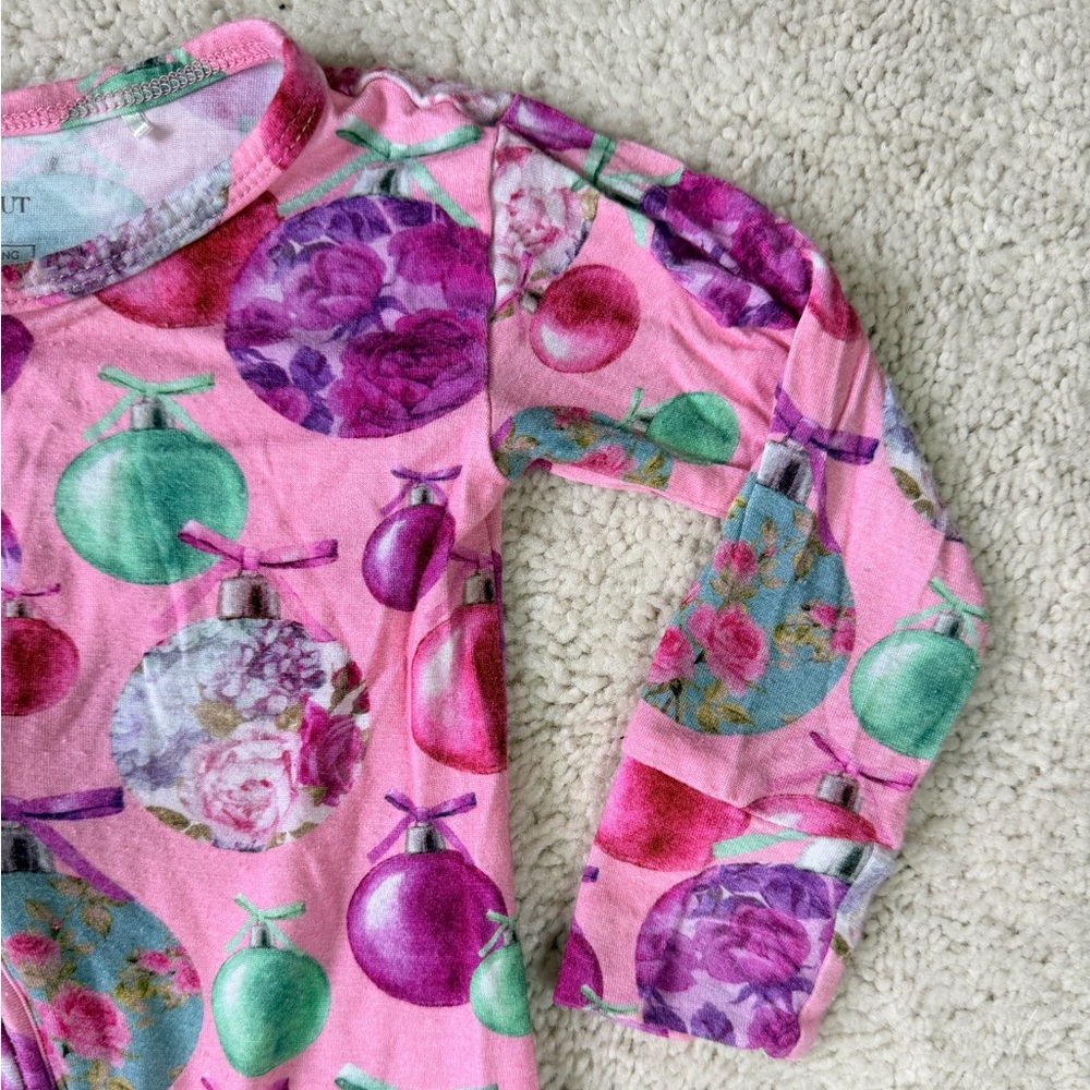 Posh Peanut “Posh Ornaments” Footie Ruffled Zippered One Piece - Picture 3 of 13